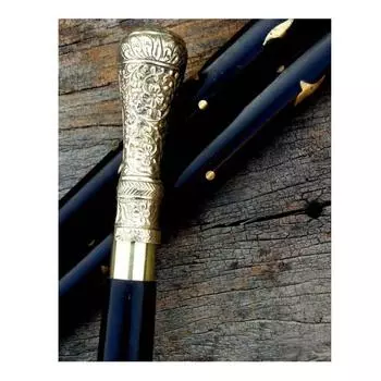 Старинная латунная ручка с длинной головкой трость для ходьбы антикварная деревянная трость в викторианском стиле