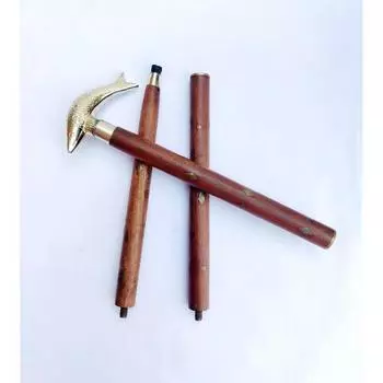 Старинная латунная рукоять в викторианском стиле с деревянной дизайнерской трость в винтажном стиле