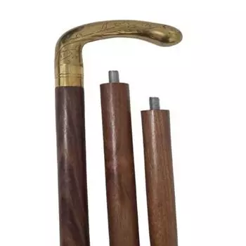 Старинная латунная трость для ходьбы с ручкой в виде дерби - 95 см деревянная палка, дизайнерская антикварная латунная головка как
