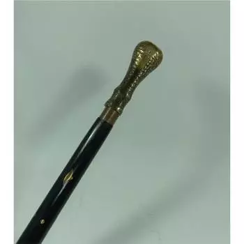 Старинная латунная трость с богато украшенной старинной ручкой-набалдашником, винтажная складная трость в 3 сложения, морской дизайн для коллекционеров и любителей классического стиля