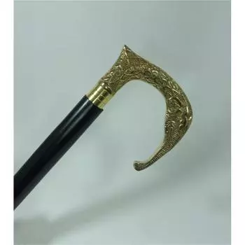 Старинная латунная трость с ручкой в виде слона, винтажная складная трость в 3 сложения, морской дизайн для коллекционеров и любителей животных