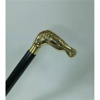 Старинная латунная трость с ручкой в виде лошади, винтажная складная трость в 3 сложения, морской дизайн для коллекционеров и любителей конного спорта