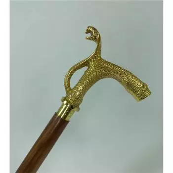 Старинная латунная трость с рукояткой в виде змеи, винтажная складная трость в 3 сложения, морской дизайн для коллекционеров и любителей экзотики