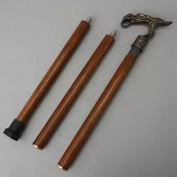 Старинная латунная трость с рукояткой в виде дракона, винтажная складная трость в 3 сложения, морской дизайн для коллекционеров и любителей фэнтези