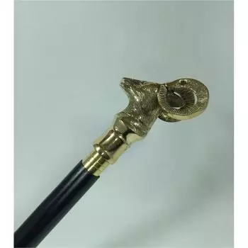 Старинная латунная трость с рукояткой в виде головы барана, винтажная складная трость в 3 сложения, морской дизайн для коллекционеров и любителей активного отдыха