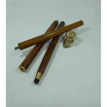 Старинная латунная трость с рукояткой в виде черепа, винтажная складная трость в 3 сложения, морской дизайн для коллекционеров и любителей готического стиля