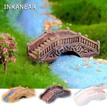 Старинная модель моста из смолы, миниатюра волшебного сада/террариум, украшения, фигурки, кукольный домик, аксессуары для самостоятельного изготовления, винтажное украшение