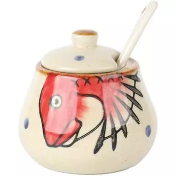 Старинная расписанная вручную керамическая бытовая солонка для масла чили, коробка для приправ, горшочек для разбрызгивания масла чили, банка для приправ в японском стиле