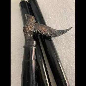 Старинная ручка в виде головы птицы в викторианском стиле, деревянная трость, дизайнерский подарок
