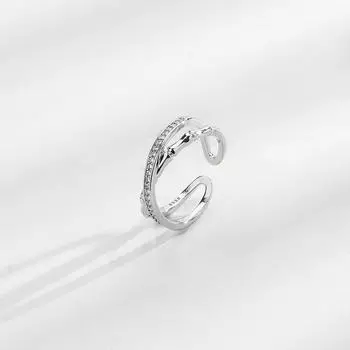 Старинное бамбуковое кольцо, парное кольцо, пара подарков на День святого Валентина, сверкающие бриллианты, чувство крестообразного дизайна, с вашим кольцом Bamboo Enough. Opening Adjustable