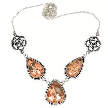 Старинное ювелирное ожерелье ко Дню матери из яшмы с драгоценными камнями Birds Eye Jasper, 20 дюймов