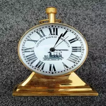 Старинные латунные настольные часы, настольные часы, морские часы, подарок, материалы ручной работы: Латунь и стекло как