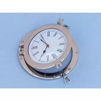 Старинные морские часы в хромированном иллюминаторе корабля 12 дюймов