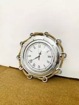 Старинные морские хромированные джутовые веревочные иллюминаторы для корабля 16 настенные часы для домашнего декора M серебряный