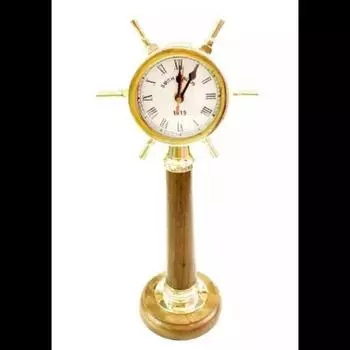 Старинные морские латунные настольные часы Винтажные морские часы в стиле штурвала корабля M золотой