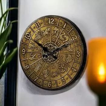 Старинные настенные часы из латуни, деревянные, ручной работы