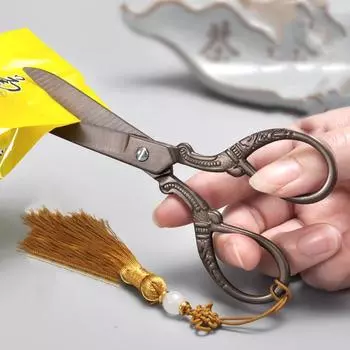 Старинные ножницы из цельной стали для шитья своими руками, ретро-вышивка крестом, резак для ткани, вышивка, ножницы для чайного искусства, портновские нитки, офисные инструменты