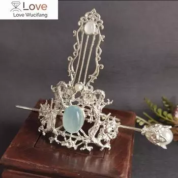 Старинные украшения для волос, старинный головной убор, китайский дракон, корона из волос Hairpins