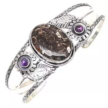 Старинные ювелирные изделия Turtela Jasper Gemstone Браслеты-манжеты 7 Регулируемые