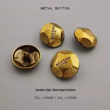 Старинные золотые круглые металлические пуговицы для трикотажных пальто Antique Bronze 18MM
