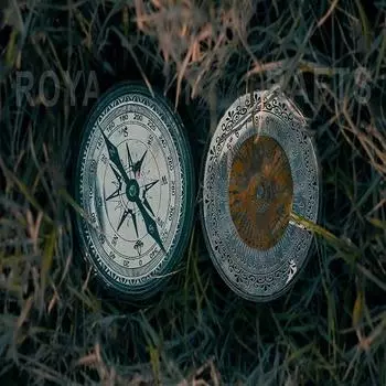 Старинный 40-летний латунный календарь-компас, мир на все времена с кожаным футляром Подарок на Рождество на все случаи жизни