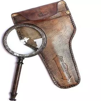 Старинный антикварный кожаный футляр Генри Лондона из латуни, морское портативное увеличительное стекло