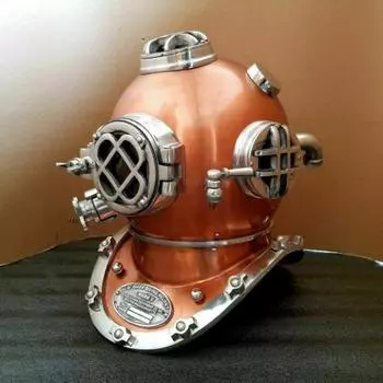Старинный Бостонский шлем для дайвинга ВМС США Mark V Антикварная копия шлема для подводного плавания Полноразмерный 18-дюймовый домашний декор, подарок на день рождения