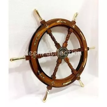Старинный деревянный морской декор 30 дюймов капитанский корабль колесо латунный якорь настенный домашний декор