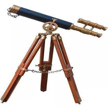 Старинный дизайнерский латунный телескоп ручной работы с деревянной подставкой для штатива Морской винтаж