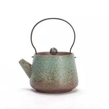 Старинный керамический чайник для чая Кофейный чайник и набор чашек Чайник с подогревом Чайник Кофейная посуда Чайная посуда Чайники Гайвань Чайная посуда Самовар зелёный