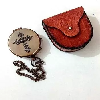 Старинный крест-компас ручной работы с гравировкой для ее/его мамы/папы, подарок на день рождения