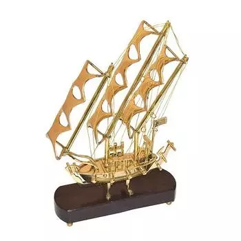 Старинный латунный корабль Титаник с деревянным основанием для украшения дома и офиса