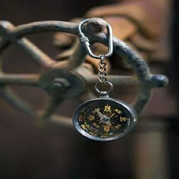 Старинный латунный лот из 100 брелоков с компасом кольцо для ключей морской компас размер 35 мм