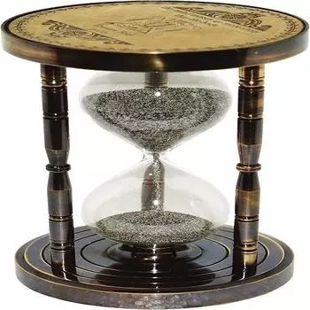 Старинный латунный таймер, винтажный, 5 минут, песочный таймер, песочные часы, морские морские песочные часы с серым песком