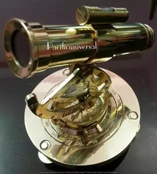 Старинный латунный телескоп-компас Survey Alidate, соединенный с морским декором M аэро