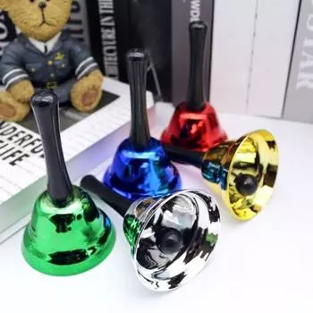 Старинный литой колокольчик с пластиковой ручкой, сверхгромкий, прочный, для свадеб, дрессировки животных, ужина, медитации, музыкального обучения, сервисный звонок красный