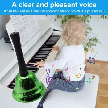 Старинный литой колокольчик с пластиковой ручкой, сверхгромкий, прочный, для свадеб, дрессировки животных, ужина, медитации, музыкального обучения, сервисный звонок синий