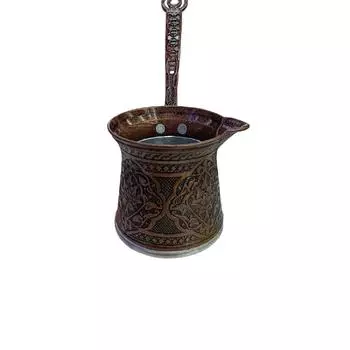Старинный медный кофейник с вышивкой на 4 персоны