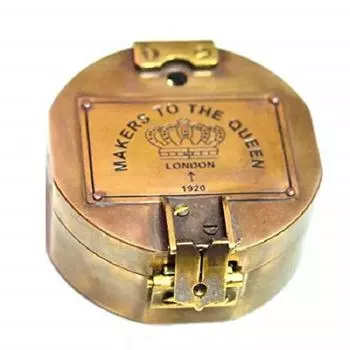 Старинный рабочий тяжелый латунный компас Brunton