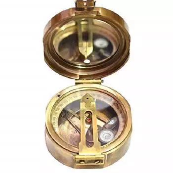 Старинный рабочий тяжелый латунный компас Brunton