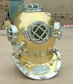 Старинный шлем для дайвинга Deep Sea Scuba Boston ВМС США Mark V Maritime Divers из латуни