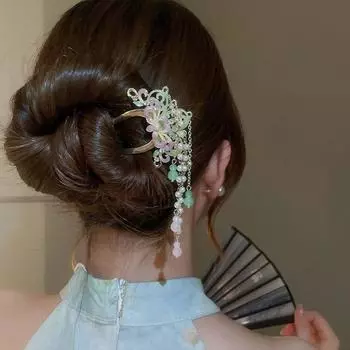 Старинный стиль китайский стиль палочка для волос цветок милая шпилька персонализированный жемчужный когти для волос ежедневно Style 3