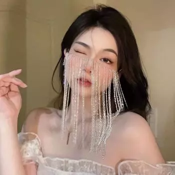 Старинный стиль танцевальные маски роскошные маскарадные маски покрывающие лицо ювелирные изделия ханьфу женские украшения золотистый