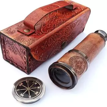 Старинный телескоп 1920 года выпуска, Лондон, латунный морской телескоп, 15-кратный, винтажный пиратский телескоп как