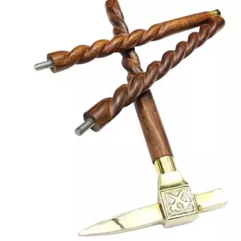 Старинный золотой топор с цельной рукояткой и деревянной палкой для ходьбы, подарок ручной работы