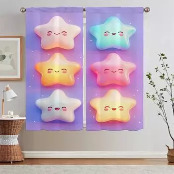 Starlet Кухонные шторы в гостиной, декоративная штора для спальни, шторы, современные жалюзи для украшения дома W50xH70cmx2pcs-CL