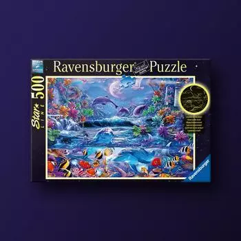 Starline Sea Embracing Moonlight 500 Piece Ravensburger Luminous Jigsaw Puzzle, popular Korean board game