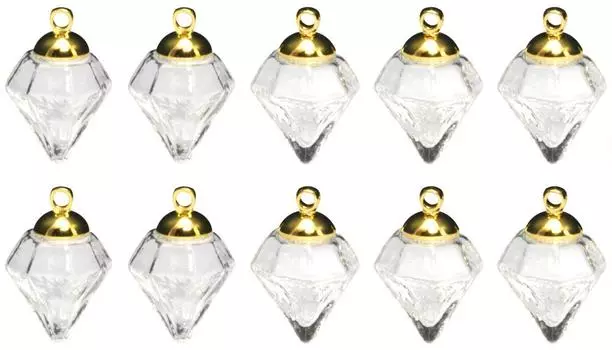 starPG Многогранник 14 мм Стеклянный купол с крышкой 10 комплектов смола ручная работа для DIY (Золото) золотой