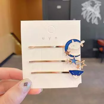 Starry hair clips Moon hair clips Star hair clip Cute hair clip Shining hair clip Hair clips for girls Accessories for women