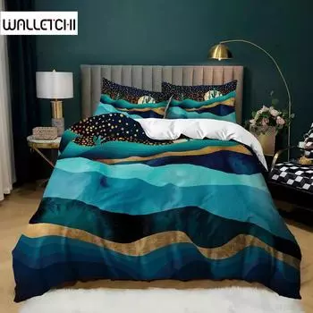 Starry Night Van Gogh Duvet Cover Set Queen Size,Oil Painting Famous Modern Classic Sky Star Art Polyester Comforter Cover EU Single 135x200cm